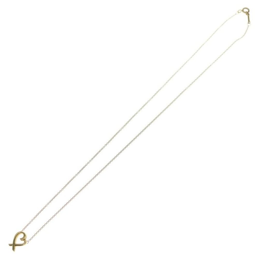 ★SOLD★ Tiffany & Co Loving Heart Necklace Pendant Chain Gold 750 YG 2.6 - Picture 2 of 6
